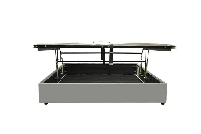 Lit Coffre Lounge 140 x 190 by Sampur | Gris | Grand Coffre de Rangement - Sommier à Lattes à Ouverture Horizontale - Design Moderne-5