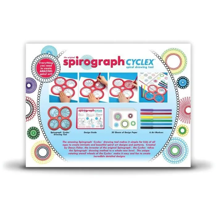 Coffret Cyclex - SPIROGRAPH - Création de spirales à l'infini avec les roues rotatives !-1
