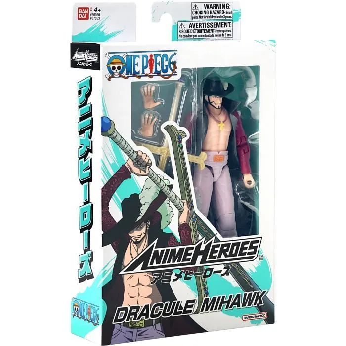 Figurine Anime Heroes articulée - BANDAI - One Piece - Dracule Mihawk Œil de Faucon - 17 cm-4