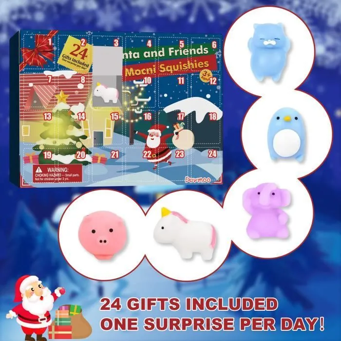Calendrier de l'Avent 2022 Pour Enfant PIMPIMSKY,Mochi Squeeze Anti Stress Jouets Jouet Compte à Rebours Boîte Cadeau 24pcs-2