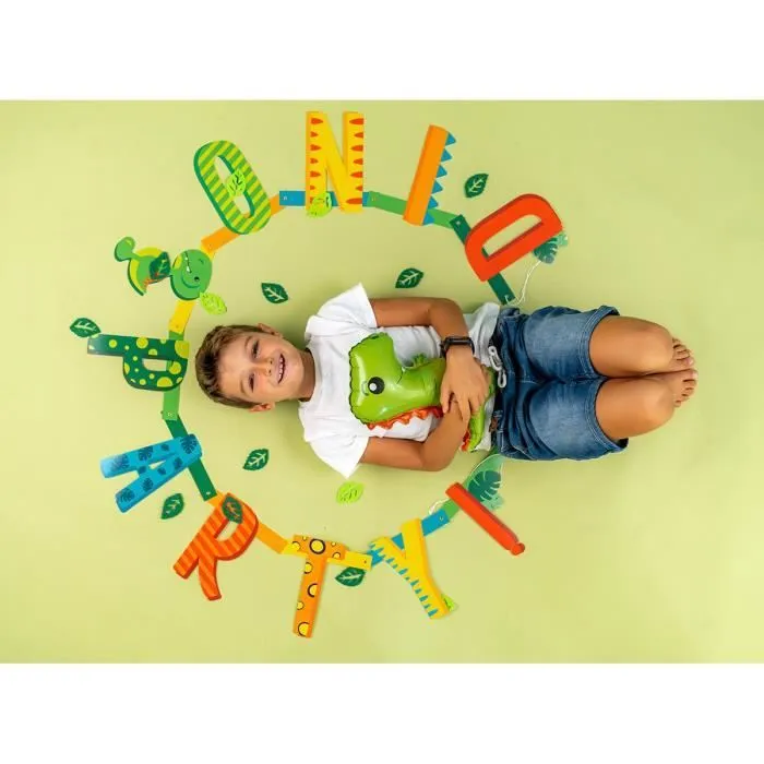 Kit anniversaire dinosaures - Maverick - 53 pièces - Écologique - Multicolore - Pour enfants-3