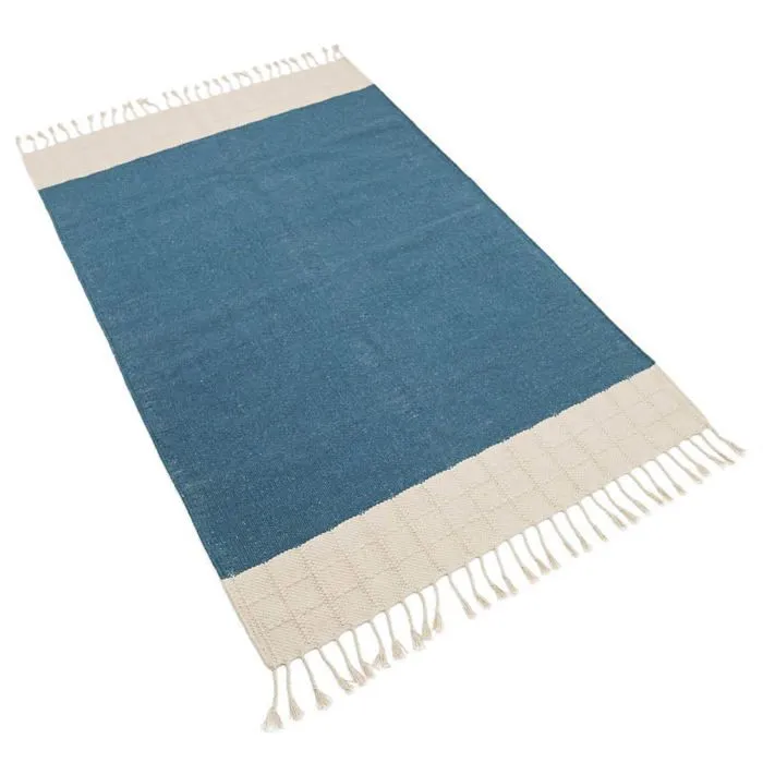 Tapis Coton Lucia Colbert Bleu par Nattiot - 100 x 150 cm - Bleu - 100 x 150 cm-1