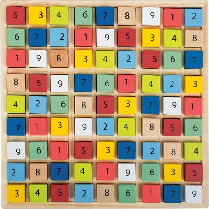 small foot 11164 Sudoku coloré "Educate" en bois, avec 81 cubes numérotés dans des couleurs vives, à partir de 6 ans. 11164-3