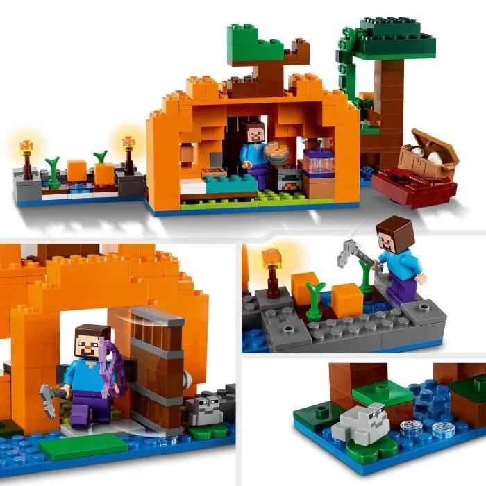 LEGO® Minecraft 21248 La Ferme Citrouille, Jouet de Maison avec Figurines Steve et Sorcière-2