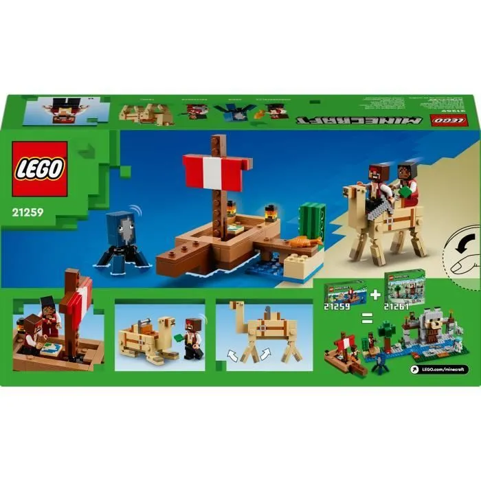 LEGO® Minecraft® 21259 Le Voyage du Bateau Pirate, Set de Construction et d'Exploration-5