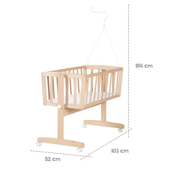 Berceau Bébé ROBA Star Magic - Bois de Hêtre - Matelas Inclus - 40x90cm-5