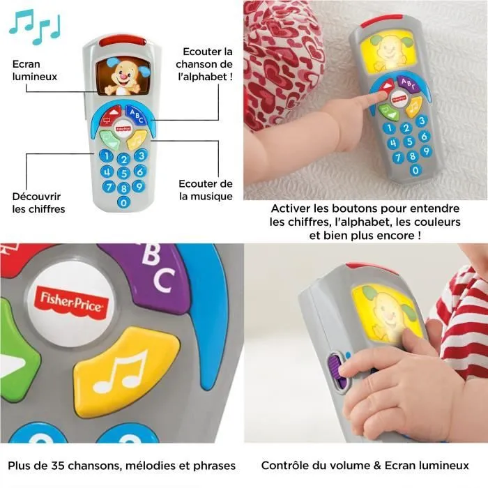 Fisher-Price - La Télécommande de Puppy - Jouet d'éveil - 6 mois et + DLD31-2