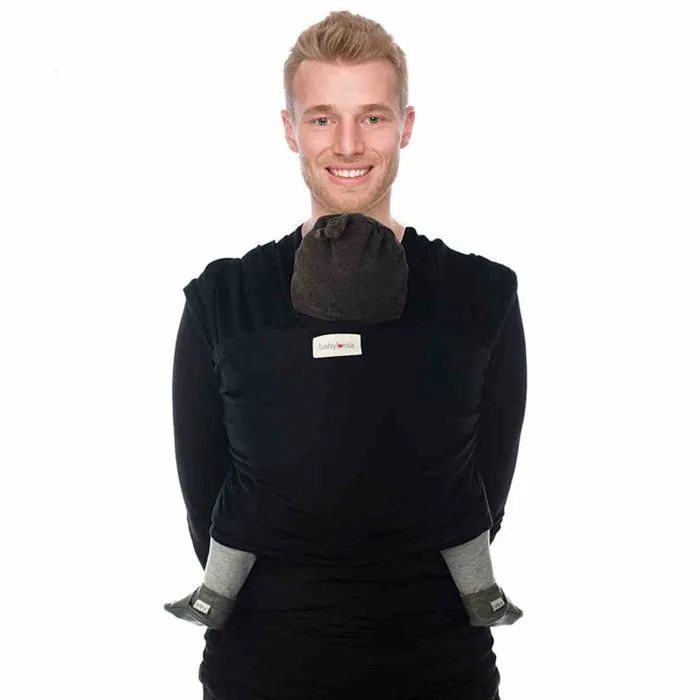 Écharpe de portage en coton biologique Tricot Slen 540 x 67 cm Noir-0