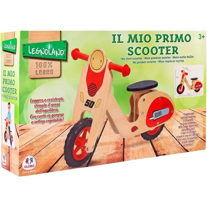 Legnoland 37723 - Scooter en bois avec selle réglable-1