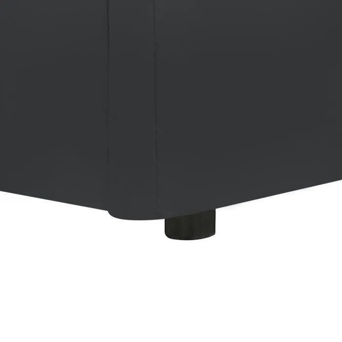 ECLIPSE Lit coffre enfant 90 x 190 cm - Simili noir - Sommier inclus-7