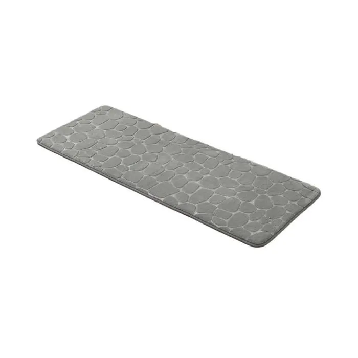 TENDANCE - Grand Tapis de salle de bain Vert kaki en Microfibre à mémoire de forme 45 x 120 cm-0