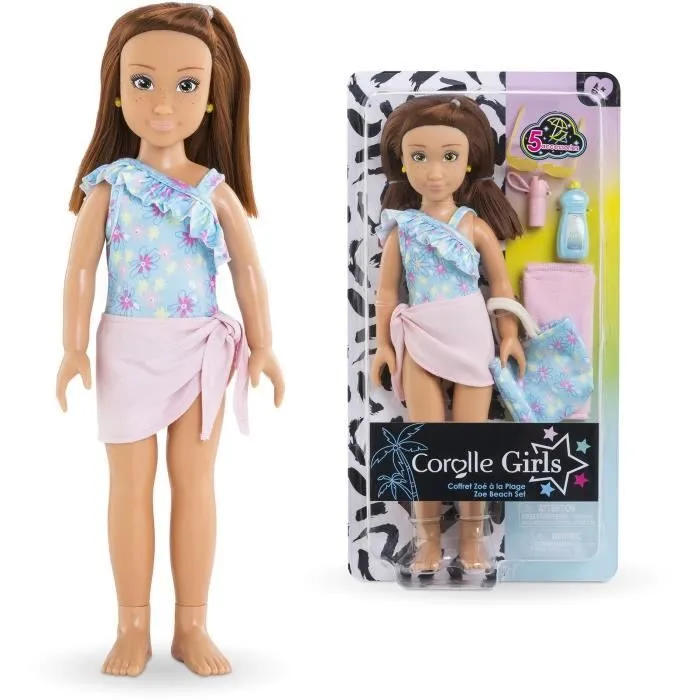 Coffret Zoé à la plage - COROLLE GIRLS - Poupée mannequin - 5 accessoires - 28 cm - Dès 4 ans-5