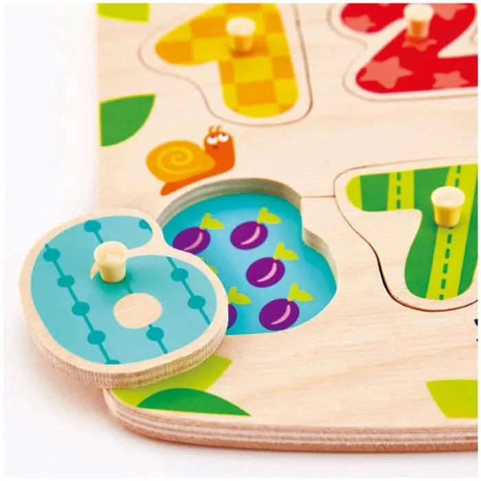Hape Puzzle à Boutons Chiffres-0