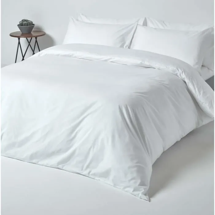 Drap-housse uni 150 x 200 cm 100% coton égyptien 200 fils coloris blanc-3