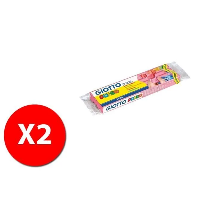 Pâte à modeler - Giotto - Pongo - 450gr - Rose - Naturelle et sans gluten - 2 pcs-0