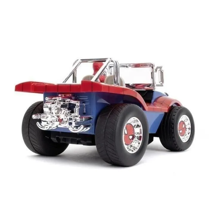 Jada - Marvel - Voiture Radiocommandée Spiderman - Fonction turbo - Figurine incluse - Dès 6ans-1