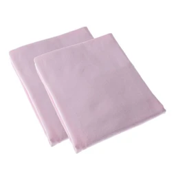 Lot de 2 draps housses rose pour lit bébé 100% coton - 70 x 140 cm-0