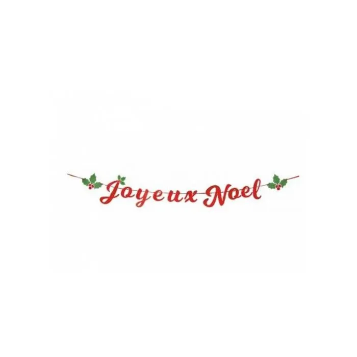 Guirlande - PARTY PRO - 913800 - 2 mètres - Plastique rouge - Joyeux Noël-1
