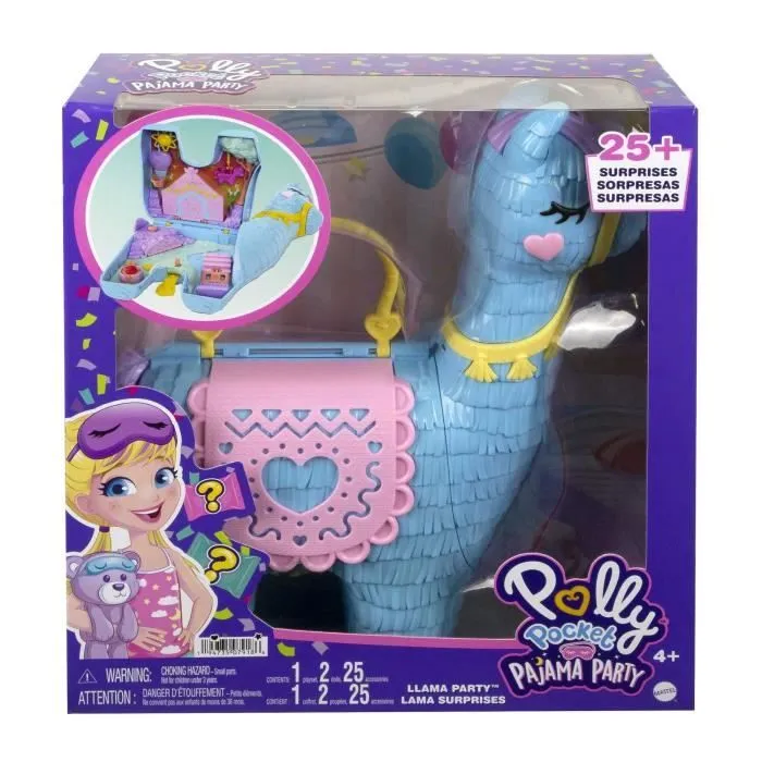 Polly Pocket-Soirée Pyjama-Grand Coffret Lama Surprises, dès 4 ans HHX74-7