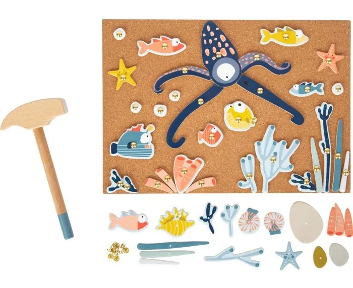 Jeu de clous - La mer - Motricité fine - Kit créatif - 3 ans et plus - Multicolore-2