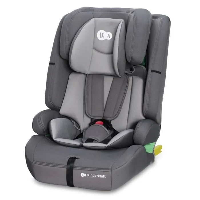 Siège auto I-size 76-150 cm - KINDERKRAFT SAFETY FIX2 - de 15 mois à 12 ans - Isofix fixation - L'Appui-tête réglage - Gris-0