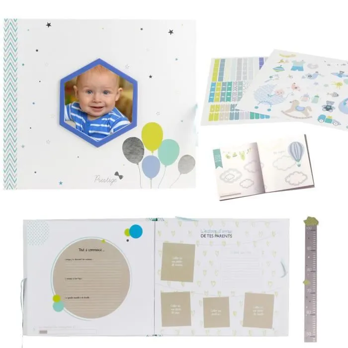 Coffret de Naissance avec Livre de Naissance garçon personnalisable 30 pages - Garçon-0