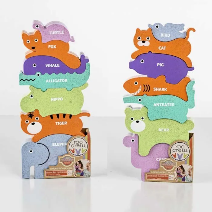 Puzzle Cefa toys - 00648 - Eco-Wood Puzzle Animaux empilables Assortis 7 pieces-3