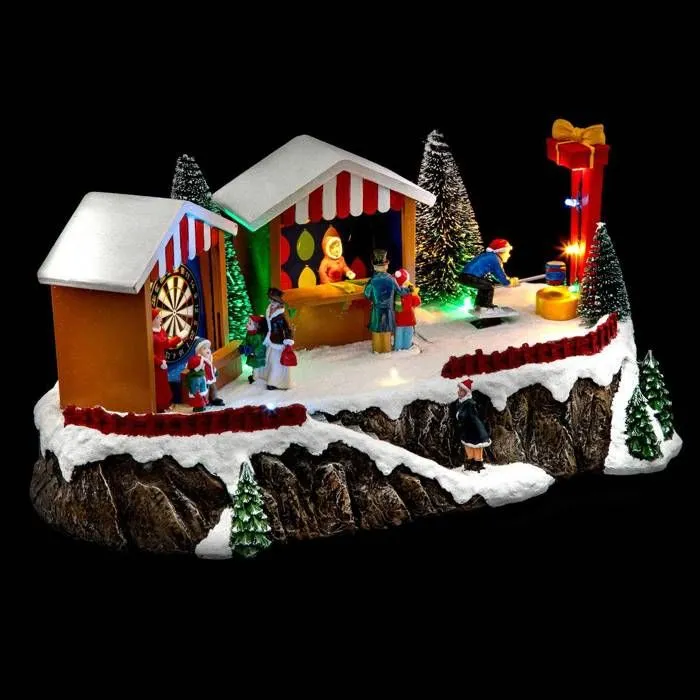 Village de Noël jeu mailloche animé/musical 15 LED + transfo Feeric lights & christmas-1