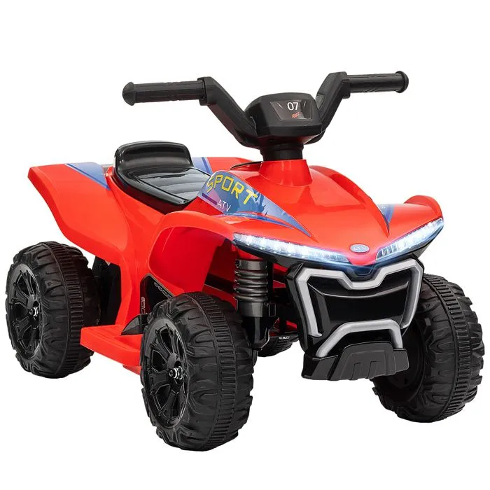Quad électrique enfant - AIYAPLAY - 6V - vitesse de 2,5 km/h - avec phares - pour enfants 18-36 mois - rouge-0