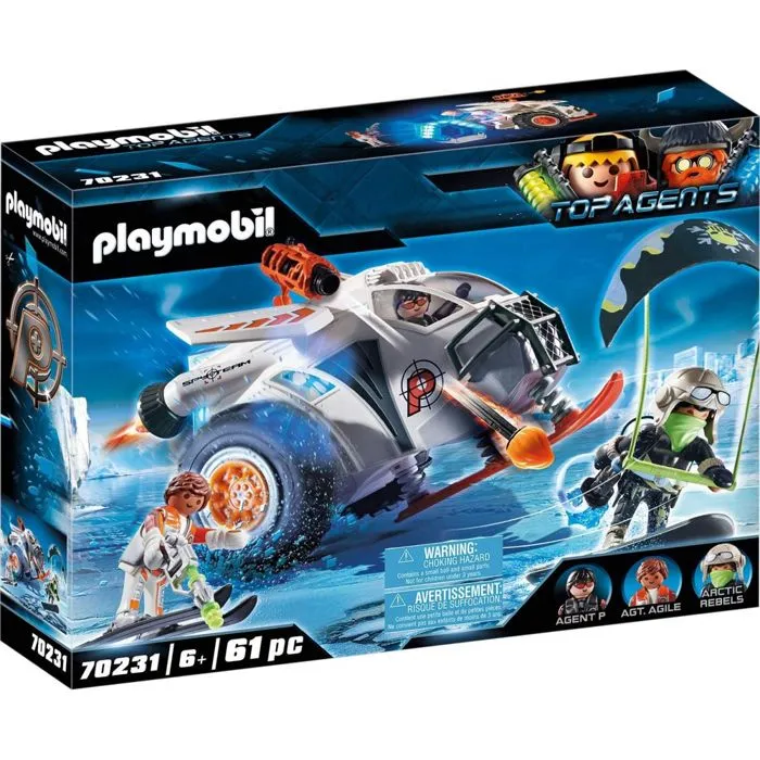 Véhicule des neiges de la Spy Team - PLAYMOBIL - 70231 - Pour Enfant de 18 mois et plus - Couleur Bleu-0