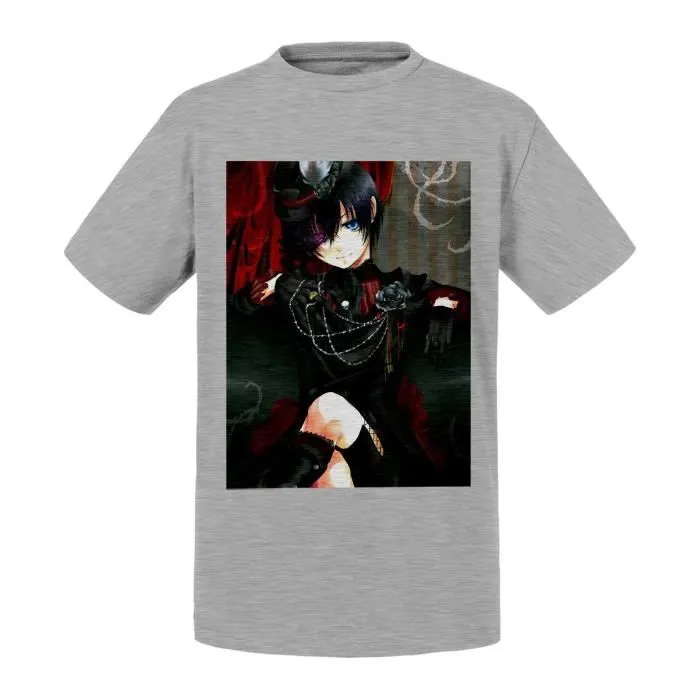 T-shirt Enfant Gris Black Butler Ciel Phantomhive Manga Anime-0