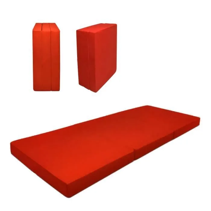 Matelas lit Parapluie 60 x 120 cm | Matelas Pliant pour bébé avec Housse Anti-étouffement 3D + Sac de Transport | Rouge-2