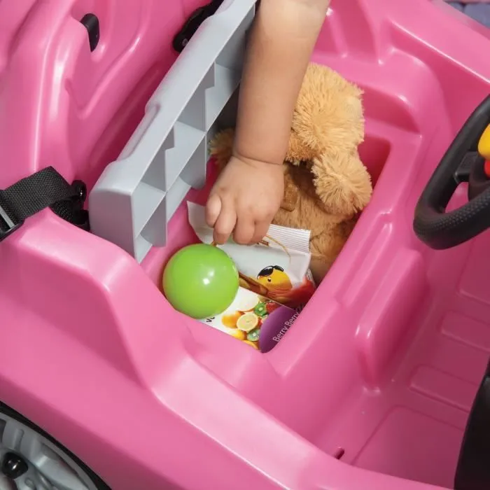 Voiture Enfant Porteur Auto Step2 Whisper Ride Rose | Véhicule Jouet avec Barre de Poussée dès 1.5 ans-1