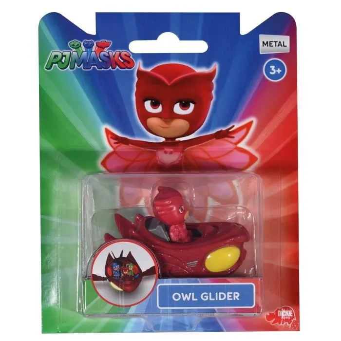 Véhicule en métal Bibou + Vehicule X1 Blister - MAJORETTE - PJ Masks - Roues libres - Figurine incluse-1