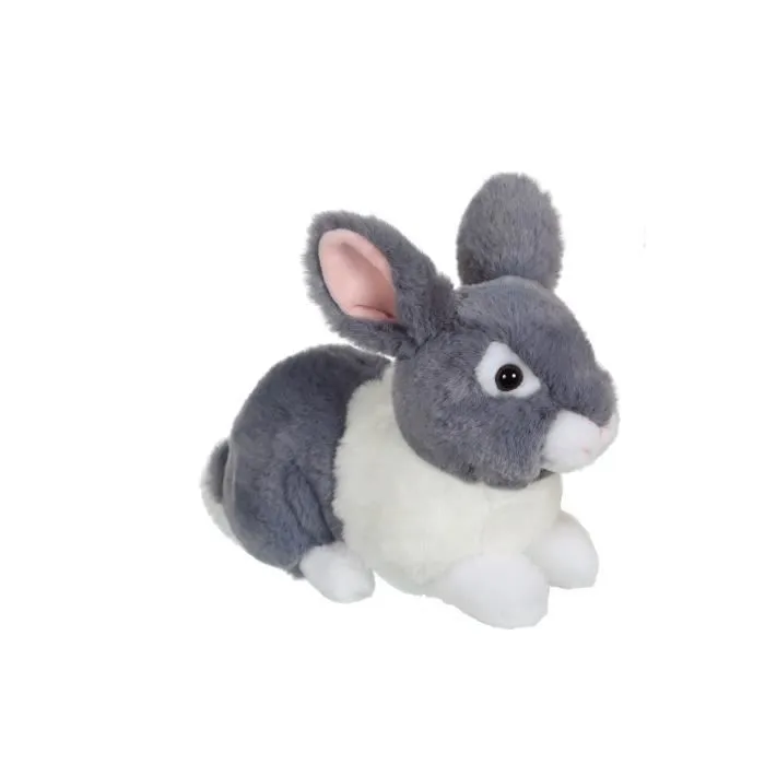 Peluche - Noname - Lapin Allongé - Gris et Blanc - 20 cm - Mixte-0