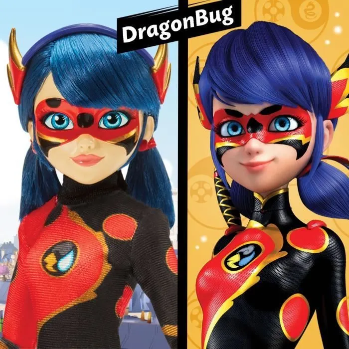 Bandai - Miraculous Ladybug - Poupée Dragon Bug 26 cm-4