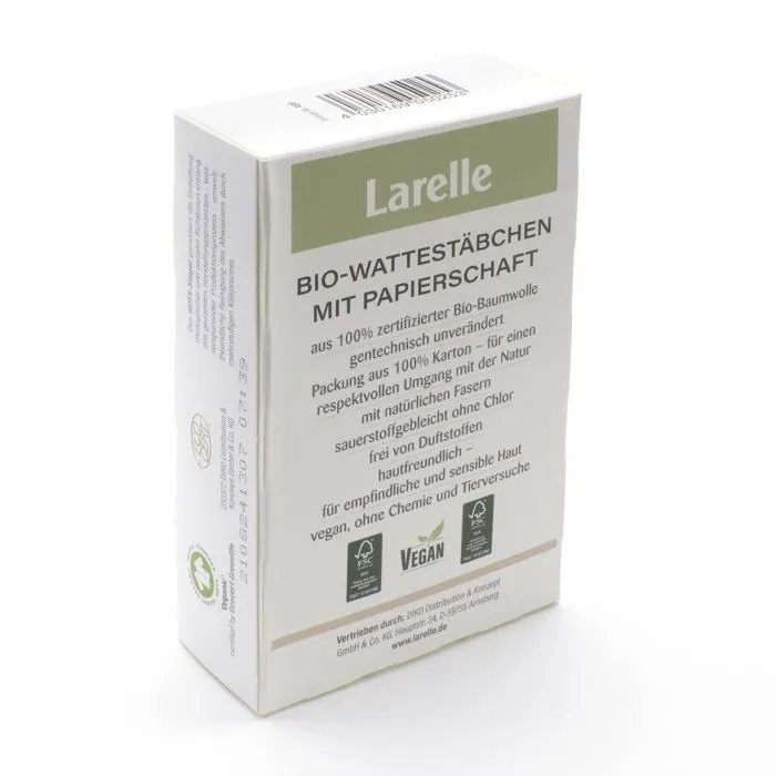 Larelle - 488 - Cotons-tiges bio 100% coton avec tige en papier, issu de l'agriculture ecologique, vegetalien et equitable.-3
