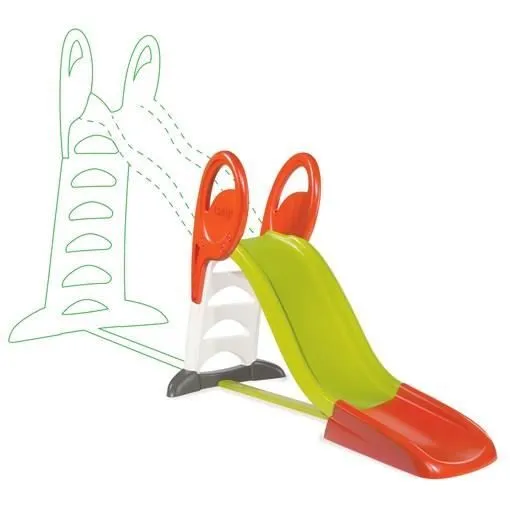 Toboggan Super Megagliss 2en1 - SMOBY - Glisse de 3m75 - Vert Blanc Rouge - Enfant - Plastique français-1