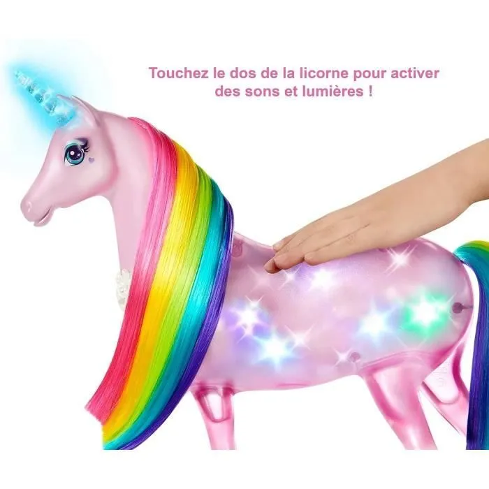 Licorne rose Lumières Magiques Barbie Dreamtopia - BARBIE - Plusieurs séquences sonores et lumineuses-2