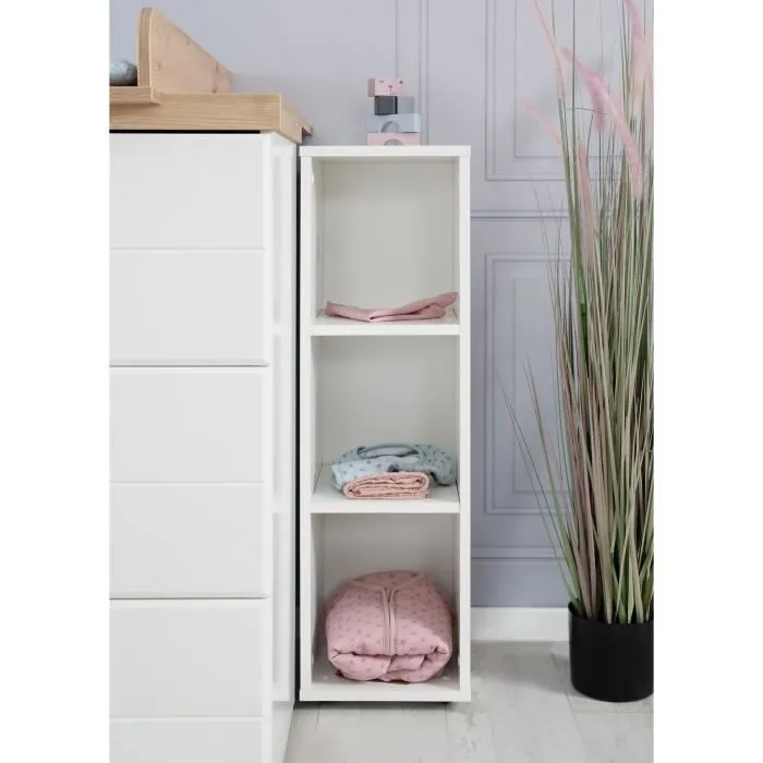 Meuble Étagère - ROBA - Cube de Rangement à 3 Cases - Blanc - Enfant-2