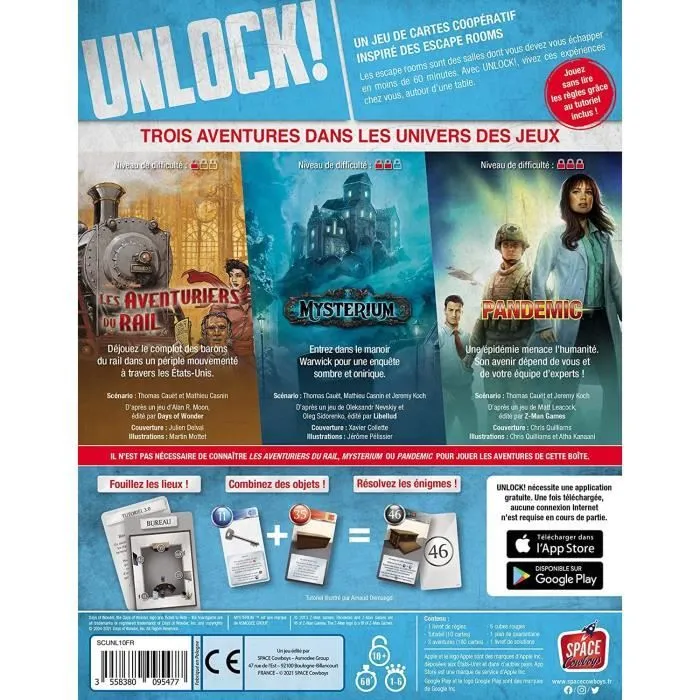 Asmodée - Space Cowboys - Unlock! : Game Adventures - Unbox Now - Jeu de société - À partir de 10 ans - 1 à 6 joueurs - 60 min-1