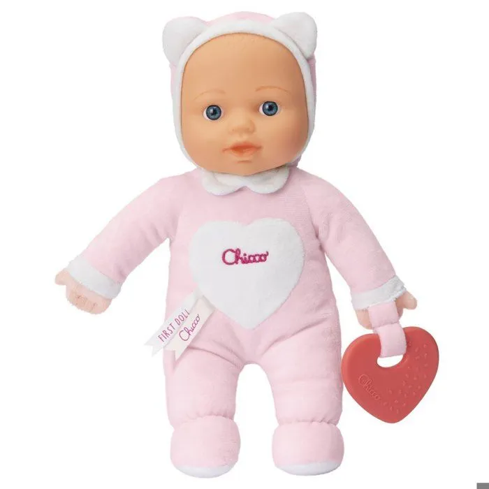 Peluche - Chicco - Poupon - 30 cm - Rose - Développement sensoriel-0