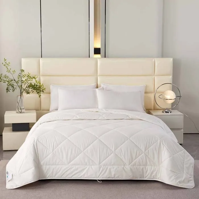 HOMESCAPES Couette chaude en laine 135 x 200 cm-2