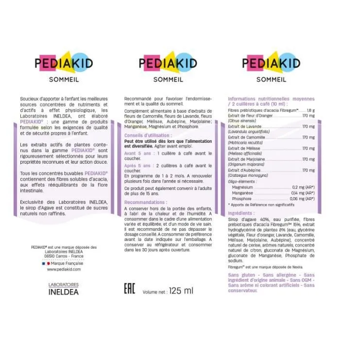 Lot de 2 PEDIAKID Sommeil - Complément Alimentaire Enfant - Favorise endormissement - Limite les reveils nocturnes - Gout Cerise-1