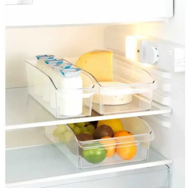 WENKO Rangement frigo, placard taille L, organisateur frigo transparent, PET adapté au contact alimentaire, Transparent-2