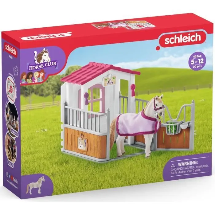 Box avec jument Lusitanienne, coffret schleich avec 12 éléments dont 1 cheval schleich inclus, coffret figurines pour enfants dès 5-1