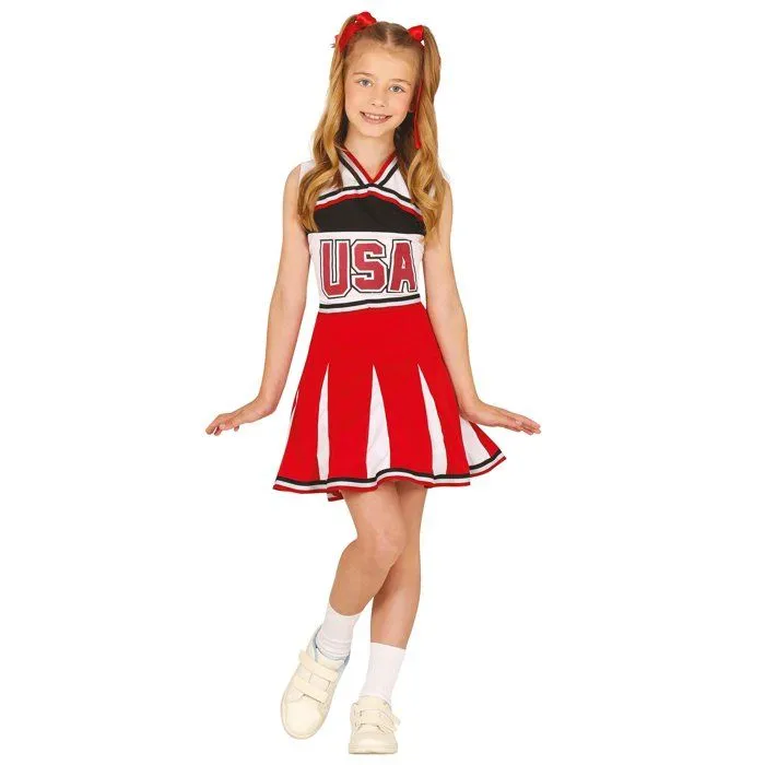 Déguisement Fille - Pom Pom Girl USA - Rouge - Sport - Enfant-0