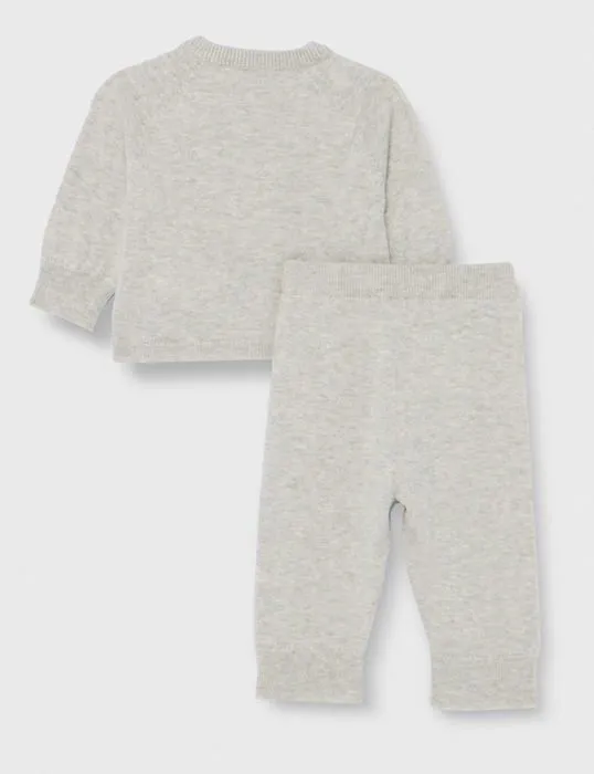 Coffret textile Petit bateau - A050P - Ensemble 2 Pieces Bebe en Tricot Laine et Coton 0 Mois-3