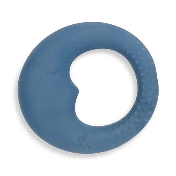Anneau de dentition en caoutchouc Lune Jeans Bleu - Jollein - Bébé-0