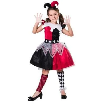 Déguisement Arlequin Fille - No Name - Modèle Arlequin - Rouge - Polyester - Normes UE-0